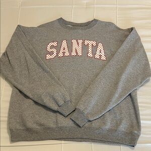 Hanes Gray Santa Sweatshirt